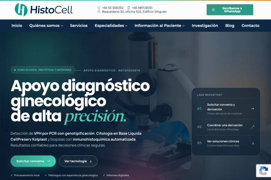 Landing de soluciones ginecológicas